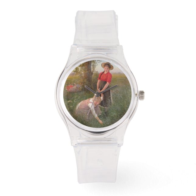 Reloj De Pulsera Jóvenes Chicas recogiendo flores (Anverso)