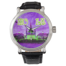 Reloj De Pulsera JS Purple Mardi Gras