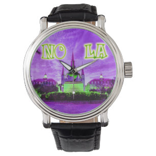 Reloj De Pulsera JS Purple Mardi Gras