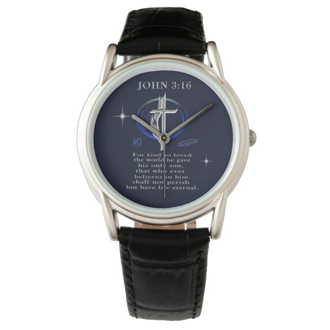 Reloj De Pulsera Juan 3:16 cristiano  (Anverso)