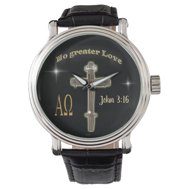 Reloj De Pulsera Juan 3:16 Ver las Escrituras (Anverso)