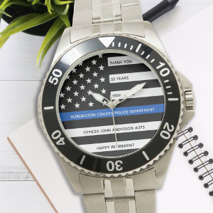 Reloj De Pulsera Jubilación policial en los años modernos y delgada