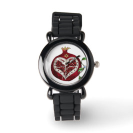Reloj De Pulsera Judaica Pomegranate Heart Hanukkah Rosh Hashanah