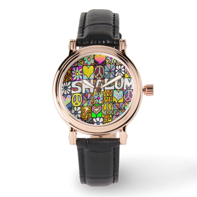 Reloj De Pulsera Judea Retro 60 Psicodelic Shalom Watch (Anverso)