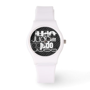 Reloj De Pulsera Judo; franjas grises negras y oscuras