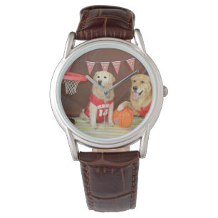 Reloj De Pulsera Juego de baloncesto Golden Retriever