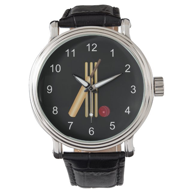 Reloj De Pulsera Juego de Cricket, Bat y Ball (Anverso)