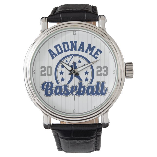 Reloj De Pulsera Juego de jugador de equipo de béisbol con nombre p (Anverso)