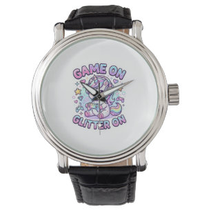Reloj De Pulsera Juego De Unicornio Con Brillo En Diseño Gráfico De