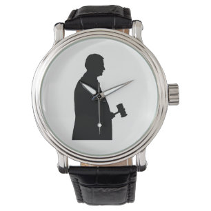 Reloj De Pulsera Juez con Gavel Silhouette