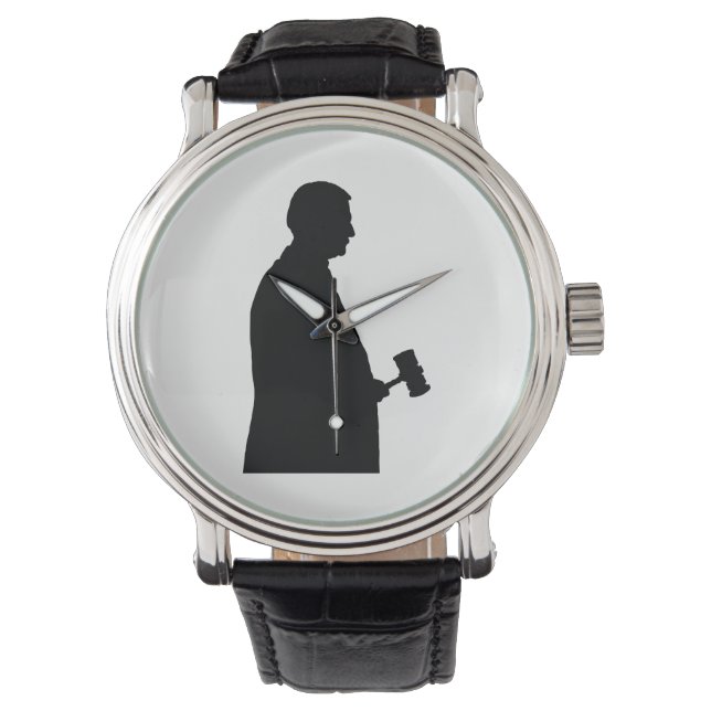 Reloj De Pulsera Juez con Gavel Silhouette (Anverso)