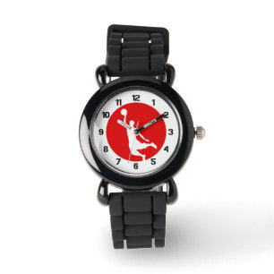 Reloj De Pulsera Jugador de baloncesto Red Circle Slam Dunk