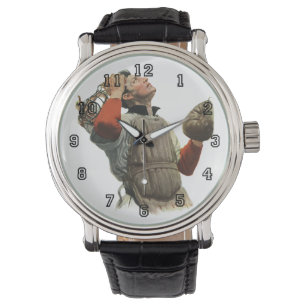 Reloj De Pulsera Jugador de béisbol deportivo vintage, receptor mir