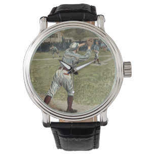 Reloj De Pulsera Jugador de béisbol lanzado hacia fuera en la