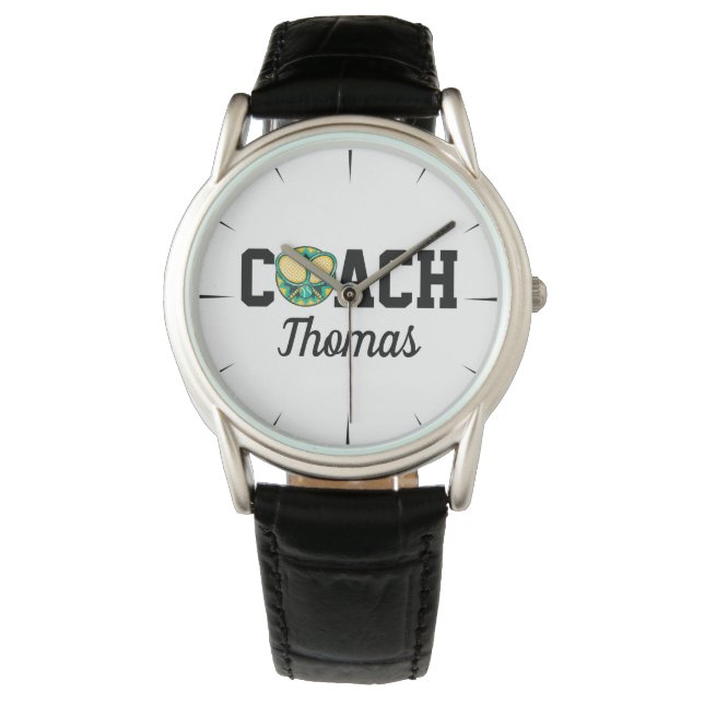 Reloj De Pulsera Jugador de entrenador de tenis Racas y Ball Athlet (Anverso)