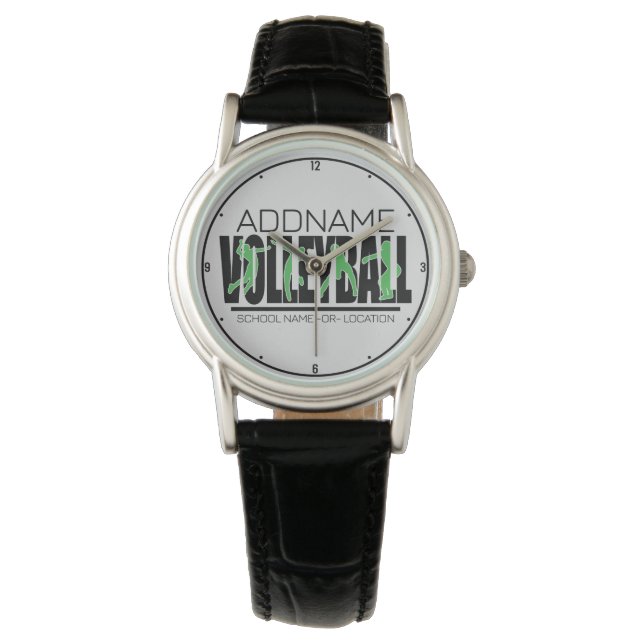 Reloj De Pulsera Jugador de equipo de voleibol AÑADIR NOMBRE Escuel (Anverso)