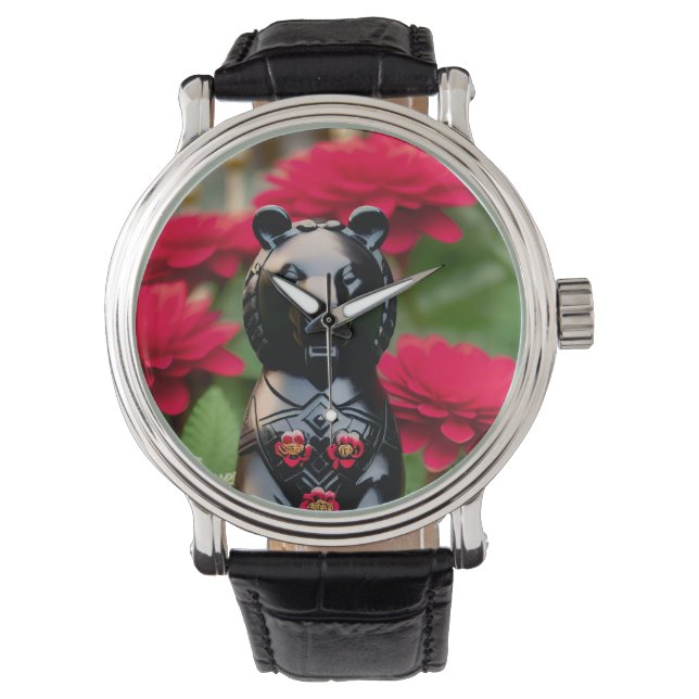 Reloj De Pulsera Jugador de juego de oso negro (Anverso)