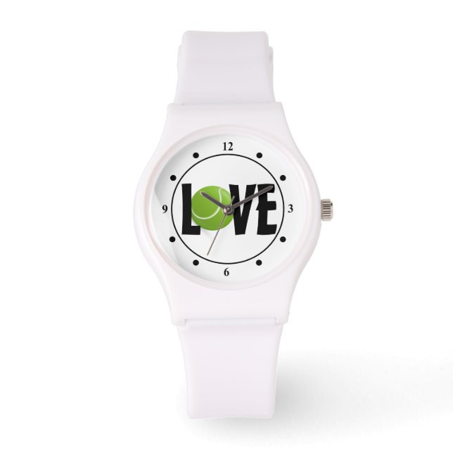 Reloj De Pulsera Jugador de tenis de Green Tennis Ball LOVE (Anverso)