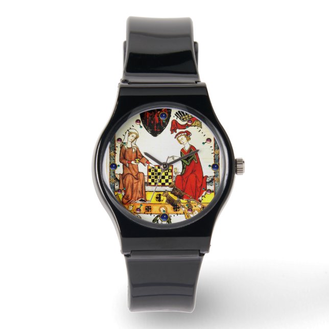 RELOJ DE PULSERA JUGADORES DE AJEDREZ MEDIEVAL EN LA CORTE (Anverso)