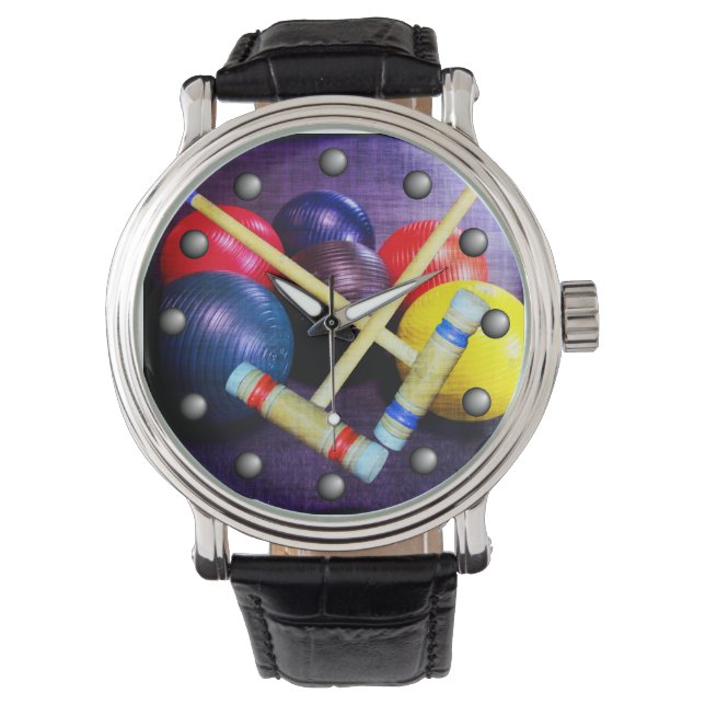 Reloj De Pulsera Juguemos el estilo de croquet (Anverso)