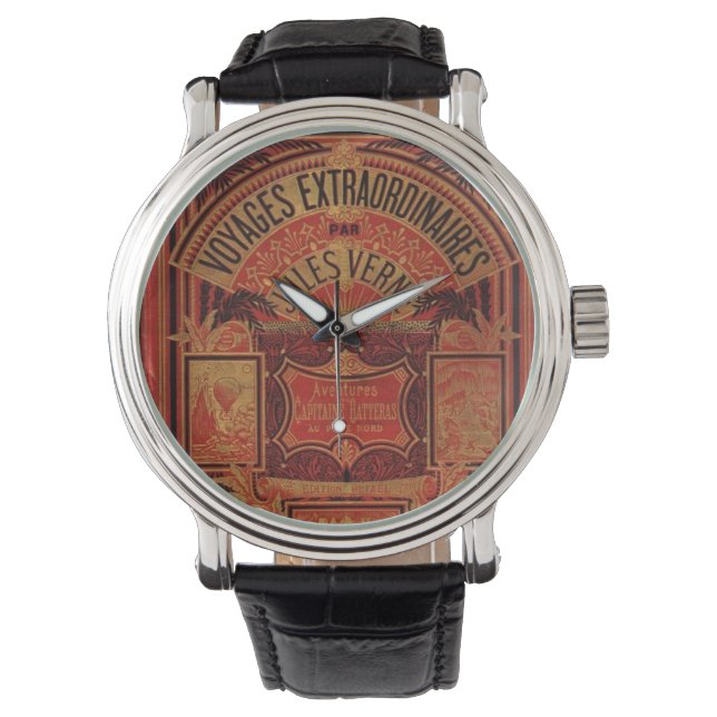 Reloj De Pulsera Jules Verne Extraordinario Voyages Antiguo Libro (Anverso)