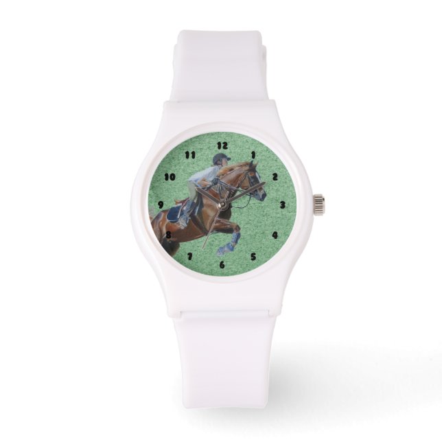 Reloj De Pulsera Jumper de caballo ecuestre (Anverso)