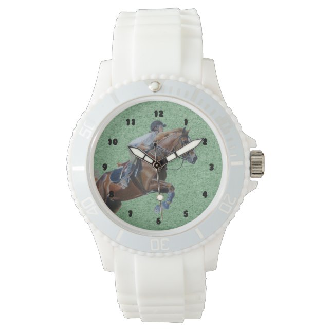 Reloj De Pulsera Jumper de caballo ecuestre (Anverso)
