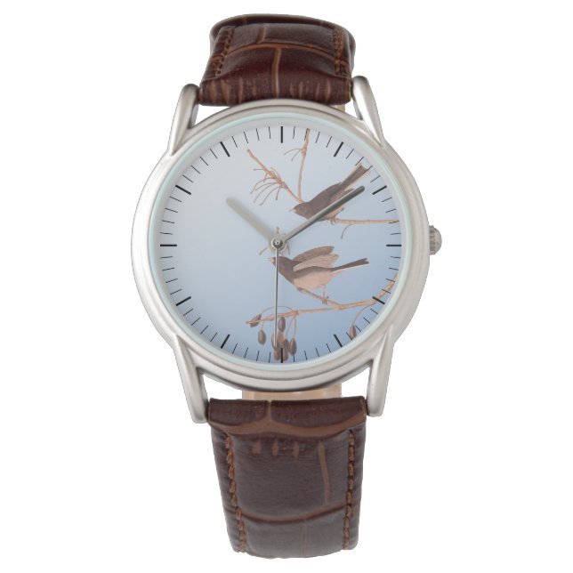 Reloj De Pulsera Junco Audubon, de ojos oscuros, aviva la nieve en  (Anverso)