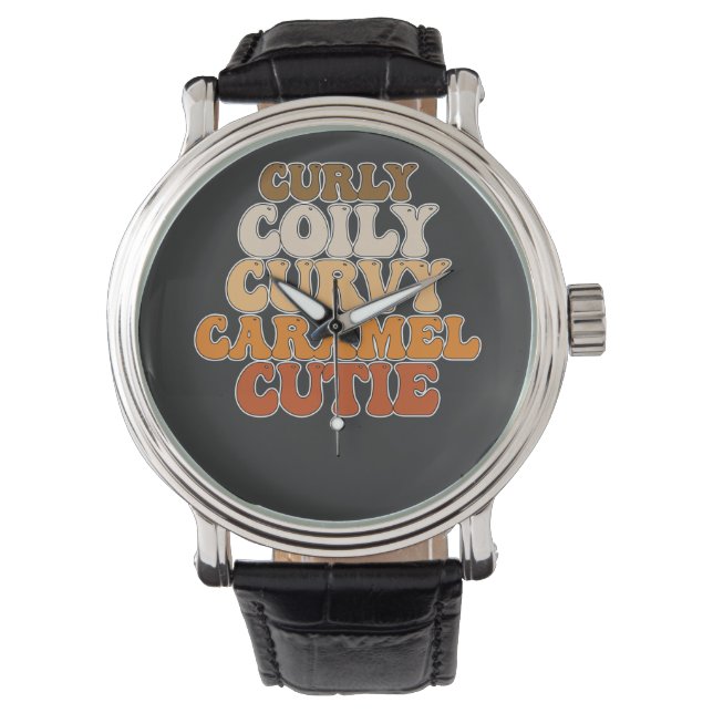 Reloj De Pulsera JunetDecir Curly Coily Curvy Caramel Cutie (Anverso)