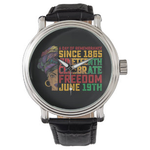 Reloj De Pulsera Juneteenth Día de la Remembranza Libertad Negra
