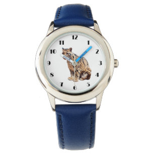 Reloj De Pulsera jungla de fotografía de leopardo nublado animal ga