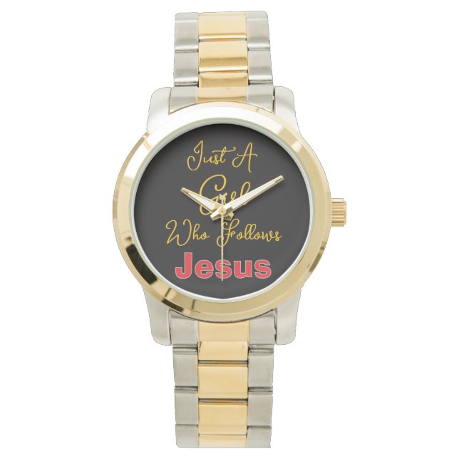 Reloj De Pulsera Just a Girl Who Follows Jesus (Anverso)