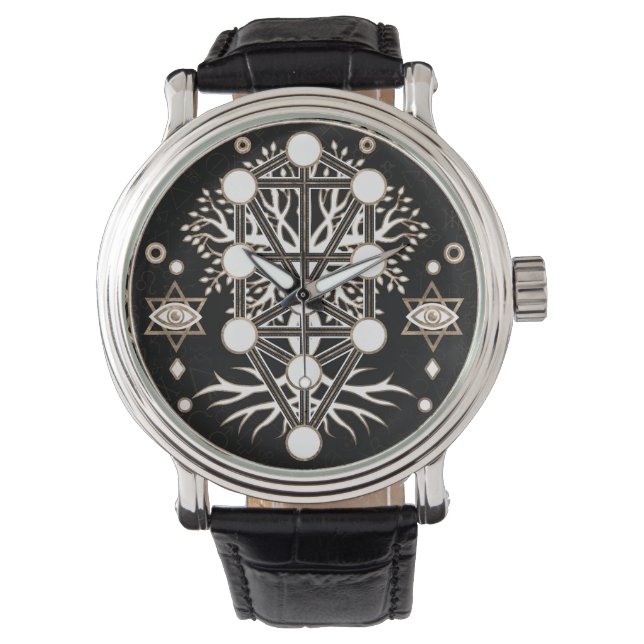 Reloj De Pulsera Kabbalah El árbol de la vida Ornamento de la geome (Anverso)