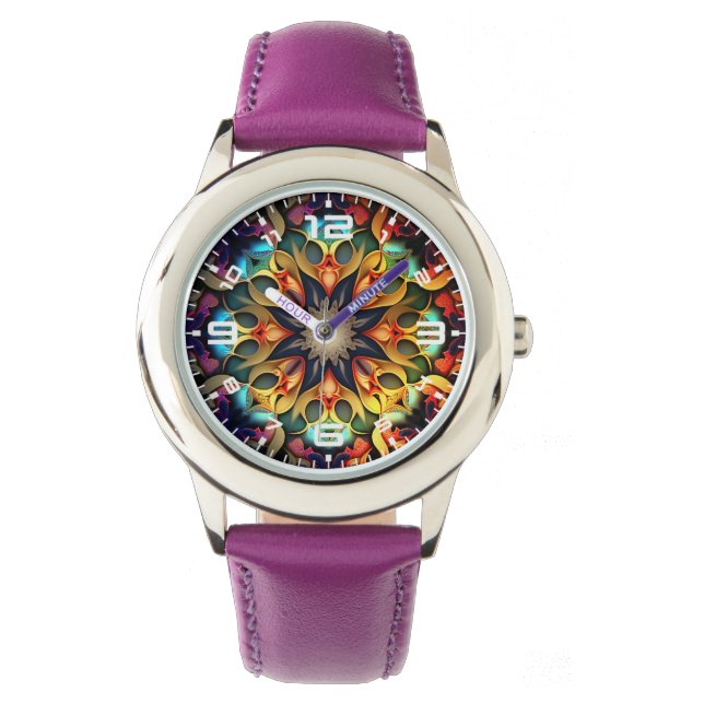 Reloj De Pulsera Kaleidoscope Mandala Flower Design-23091 (Anverso)