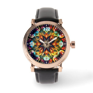 Reloj De Pulsera Kaleidoscope Mandala Flower Design-23091