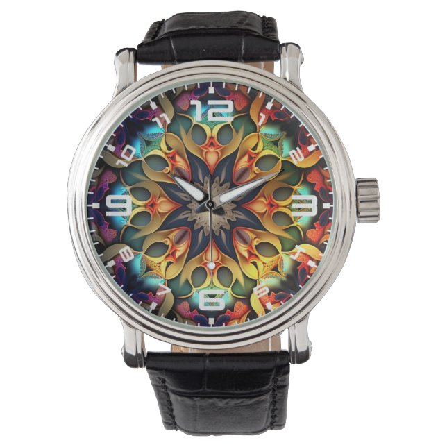 Reloj De Pulsera Kaleidoscope Mandala Flower Design-23091 (Anverso)
