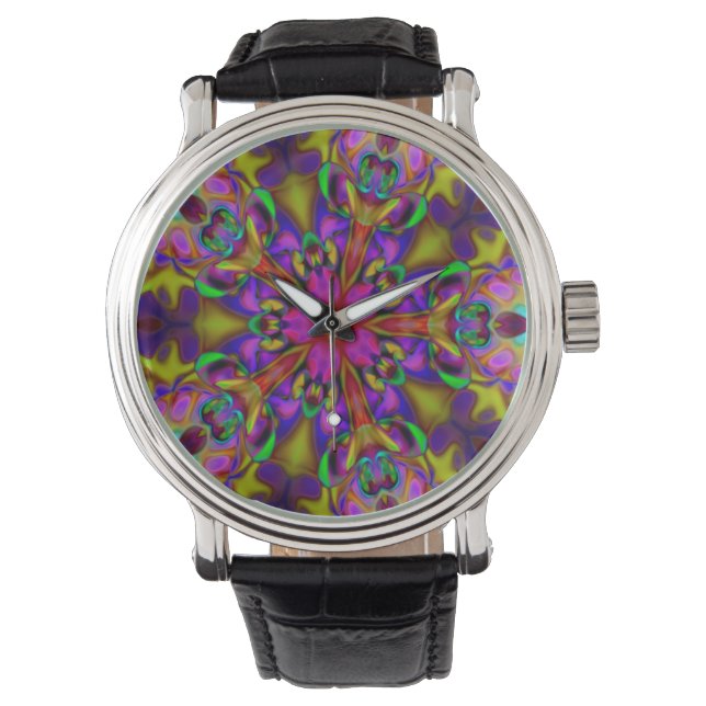 Reloj De Pulsera Kaleidoscopio Apophysis Arte Fractal - II (Anverso)