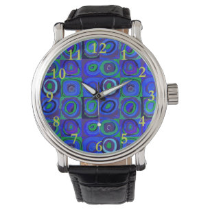 Reloj De Pulsera Kandinsky Farbstudie Blue Quadrate Square Circle