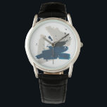 Reloj De Pulsera Kanji<br><div class="desc">Kanji IX por June Erica Vess. Los trazos azules y beige crean un diseño minimalista.</div>