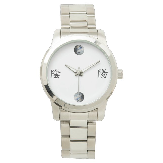 Reloj De Pulsera Kanji con Earth y Sky Yin Yang (Anverso)