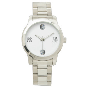 Reloj De Pulsera Kanji con la tierra y el cielo Yin Yang