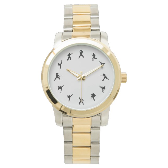 Reloj De Pulsera Karate de artes marciales (negro, gris) (Anverso)