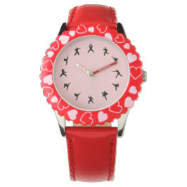 Reloj De Pulsera Karate de artes marciales (negro, rojo)