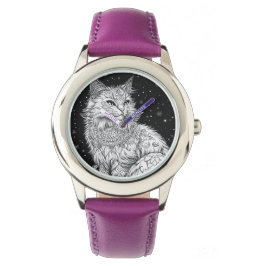 Reloj De Pulsera Katze mit Mandala Armbanduhr Kinder