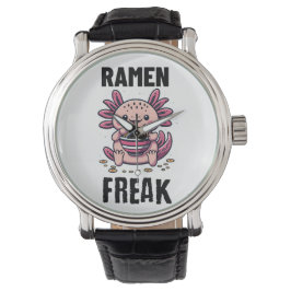 Reloj De Pulsera Kawaii Axalotl comiendo Ramen