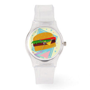 Reloj De Pulsera Kawaii Cute Personalizado Hamburger Cheeseburger B