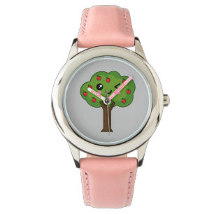 Reloj De Pulsera Kawaii feliz árbol de manzanas