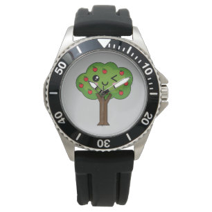 Reloj De Pulsera Kawaii feliz árbol de manzanas