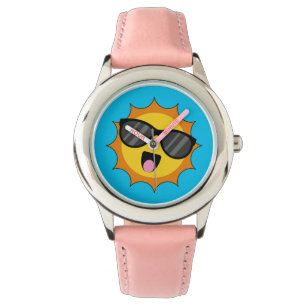Reloj De Pulsera Kawaii Happy Sun con gafas de sol