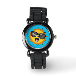 Reloj De Pulsera Kawaii Happy Sun con gafas de sol